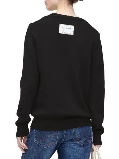 Marc Jacobs Women's Marc Is Joy Jacquard Merino Wool Sweater - Black - Size XS | Thumbnail 5