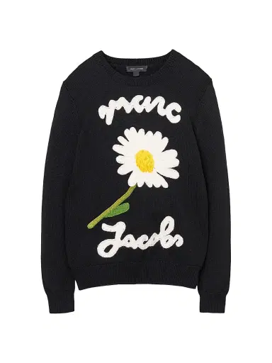 Marc Jacobs Women's Marc Is Joy Jacquard Merino Wool Sweater - Black - Size XS | Thumbnail 1