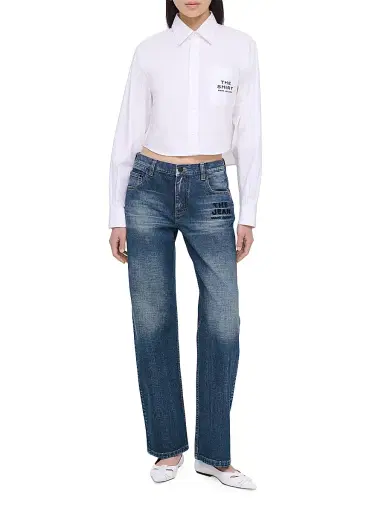Marc Jacobs Women's The Jean Mid-Rise Straigh-Leg Jeans | Thumbnail 2 Marc Jacobs Women's The Jean Mid-Rise Straigh-Leg Jeans | Thumbnail 2