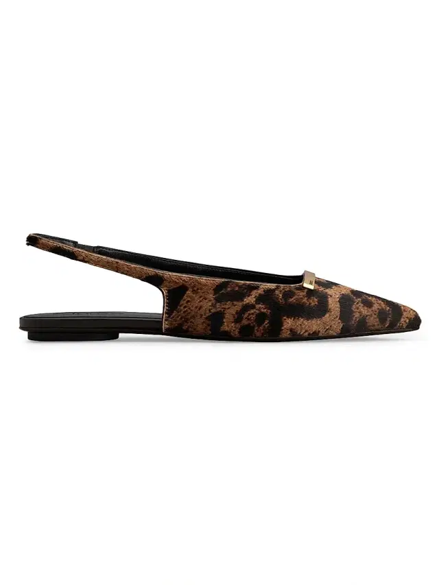 Tod's Women's Pony-Effect Leather Slingback Ballerina Flats - Cammello Chiaro