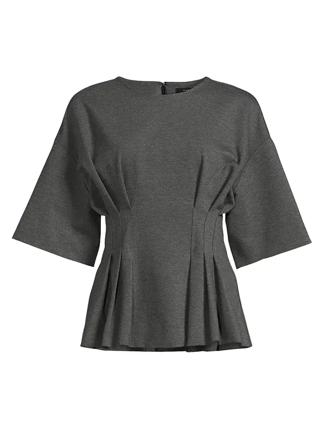 Natori Women's Compact Knit Pleat Release Top - Dark Heather Grey - Size 6