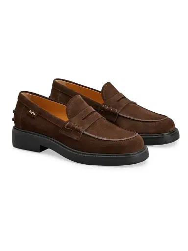 Tod's Women's Suede Penny Loafers - Marrone Africa - Size 11 | Thumbnail 2 Tod's Women's Suede Penny Loafers - Marrone Africa - Size 11 | Thumbnail 2