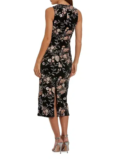Mac Duggal Women's Floral Embellished Velvet Cocktail Dress - Black Multi | Thumbnail 2 Mac Duggal Women's Floral Embellished Velvet Cocktail Dress - Black Multi | Thumbnail 2