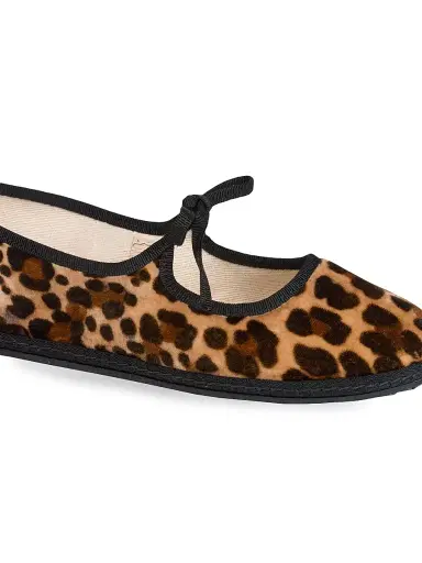 Vibi Venezia Women's Timeless Brigitte Tiepolo Leopard Cotton Velvet Slippers - Tiepolo - Size 6 | Thumbnail 3