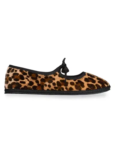 Vibi Venezia Women's Timeless Brigitte Tiepolo Leopard Cotton Velvet Slippers - Tiepolo - Size 6 | Thumbnail 1
