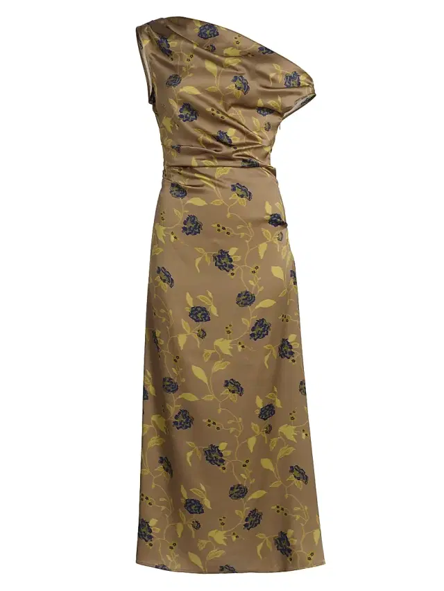 Staud Women's Phare Asymmetric Floral Silk Midi-Dress - Vintage Floral