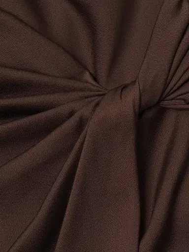 Aidan Mattox Women's Satin Draped Asymmetric Cocktail Dress - Espresso | Thumbnail 6