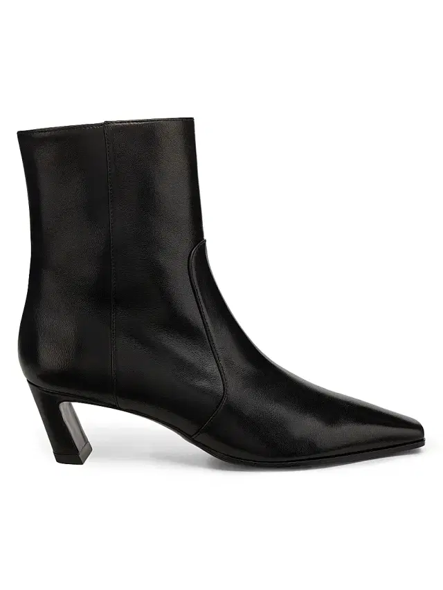Stuart Weitzman Women's Stassi 50MM Leather Ankle Boots - Black