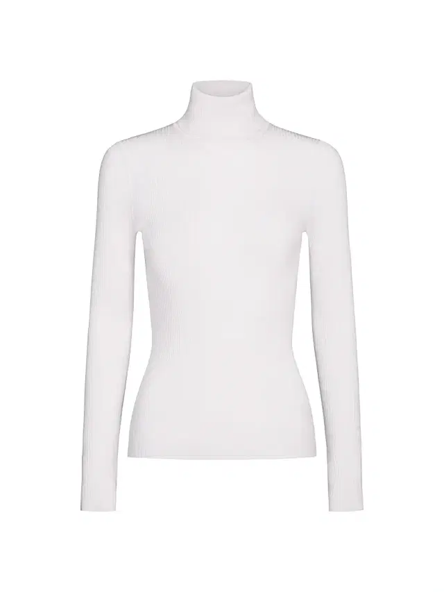 TWP Women's Rib-Knit Wool Turtleneck - White Heather Grey