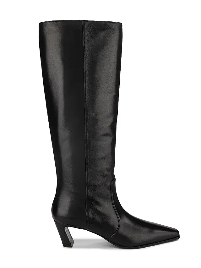 Stuart Weitzman Women's Stassi 50MM Leather Boots - Black