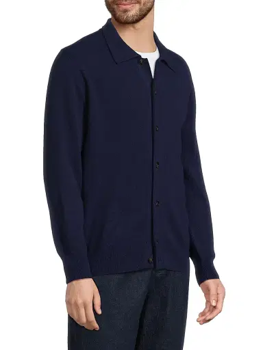 Sartorio Napoli Men's Wool-Blend Spread-Collar Cardigan | Thumbnail 4