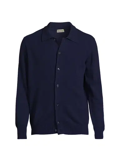 Sartorio Napoli Men's Wool-Blend Spread-Collar Cardigan | Thumbnail 1