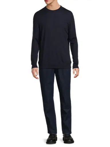 Sartorio Napoli Men's Wool Crewneck Sweater - Dark Blue - Size XXL | Thumbnail 2