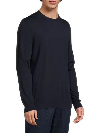 Sartorio Napoli Men's Wool Crewneck Sweater - Dark Blue - Size XXL | Thumbnail 4