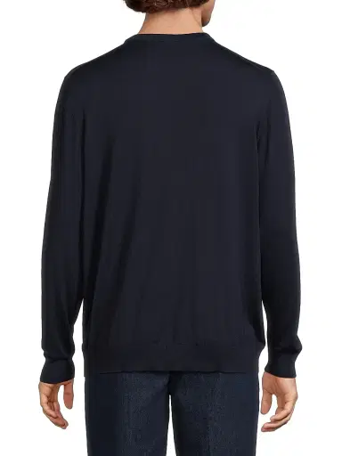 Sartorio Napoli Men's Wool Crewneck Sweater - Dark Blue - Size XXL | Thumbnail 5