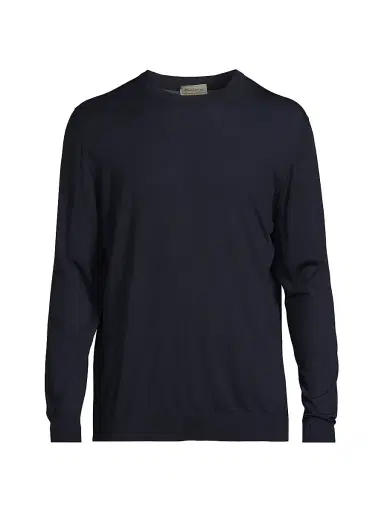 Sartorio Napoli Men's Wool Crewneck Sweater - Dark Blue - Size XXL | Thumbnail 1