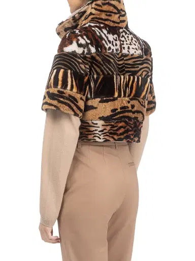 Gorski Women's Merino Shearling Lamb Bolero - Africa Print - Size Large | Thumbnail 4 Gorski Women's Merino Shearling Lamb Bolero - Africa Print - Size Large | Thumbnail 4