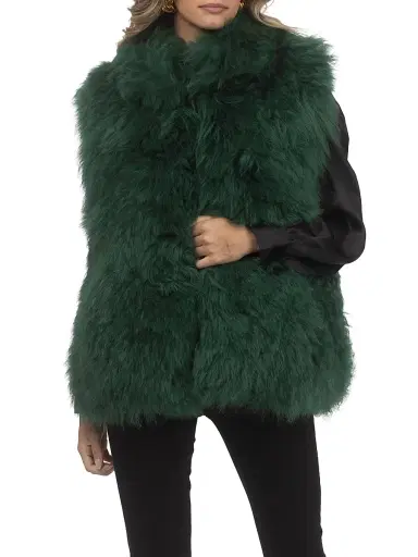 Gorski Women's Select Lamb Vest - Emerald - Size Small | Thumbnail 2