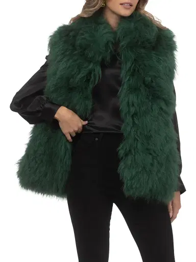 Gorski Women's Select Lamb Vest - Emerald - Size Small | Thumbnail 5