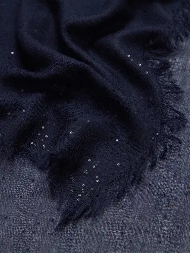 Faliero Sarti Women's New Domenica Sequined Scarf - Blue Navy | Thumbnail 2 Faliero Sarti Women's New Domenica Sequined Scarf - Blue Navy | Thumbnail 2