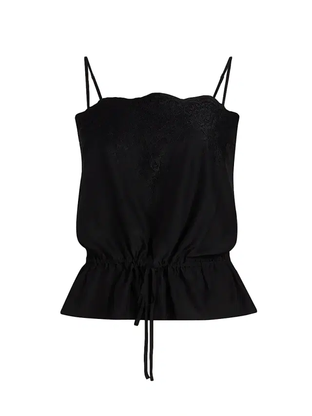 Reformation Women's Silvia Silk Lace-Trimmed Top - Black