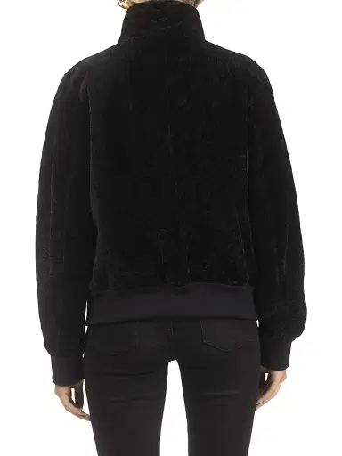 Gorski Women's Reversible Textured Shearling Lamb Bomber Jacket - Black - Size Large | Thumbnail 4