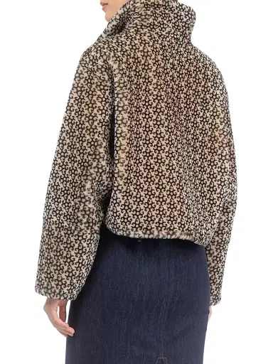 Gorski Women's Select Shearling Lamb Insignia Zip Jacket - Beige Black Insignia - Size Medium | Thumbnail 4