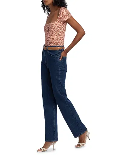Reformation Women's Bardot Floral Square Neck Top - Mulberry - Size Medium | Thumbnail 2 Reformation Women's Bardot Floral Square Neck Top - Mulberry - Size Medium | Thumbnail 2