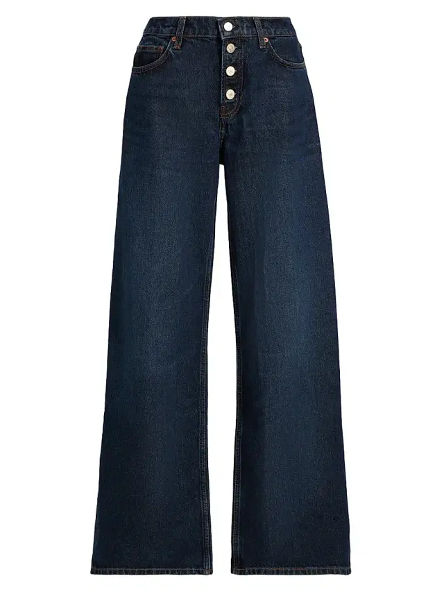 Reformation Women's Cary Low-Rise Button-Fly Jeans - Ahurani Exposed Shank