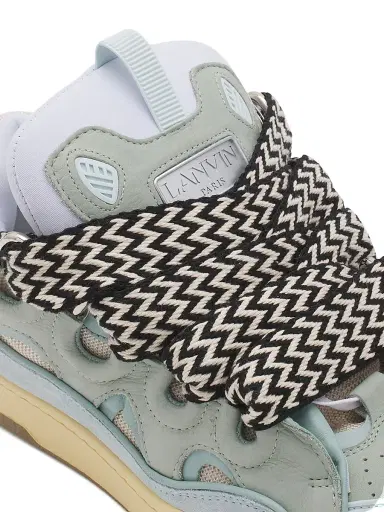 Lanvin Men's Leather Curb Sneakers - Pale Blue - Size 6 | Thumbnail 4 Lanvin Men's Leather Curb Sneakers - Pale Blue - Size 6 | Thumbnail 4
