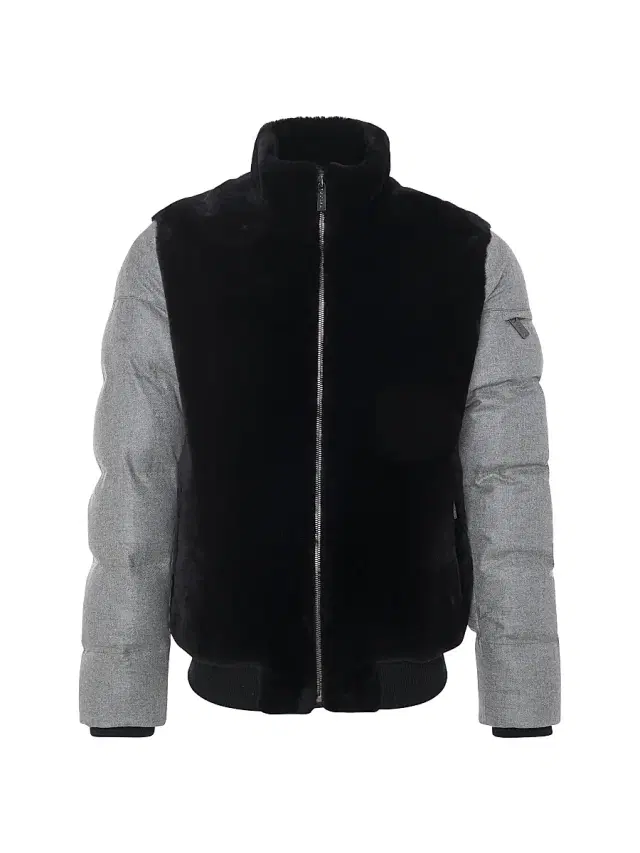 Gorski Men's Merino Shearling Lamb Bomber Jacket with Wool - Black