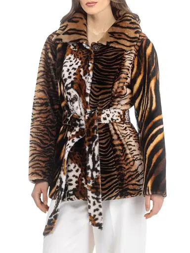 Gorski Women's Select Shearling Lamb Jacket Belt - Africa Print - Size Large | Thumbnail 3 Gorski Women's Select Shearling Lamb Jacket Belt - Africa Print - Size Large | Thumbnail 3