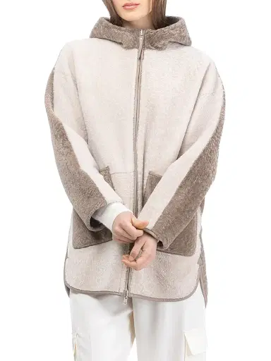 Gorski Women's Textured Shearling Lamb Parka | Thumbnail 2 Gorski Women's Textured Shearling Lamb Parka | Thumbnail 2