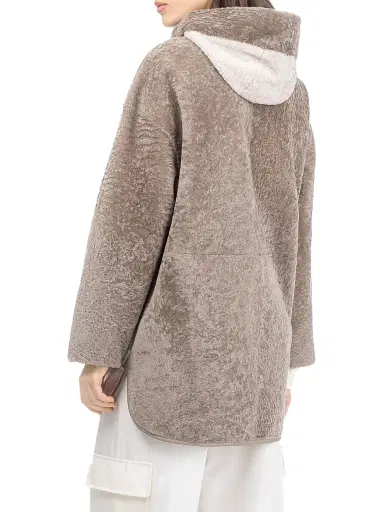 Gorski Women's Textured Shearling Lamb Parka | Thumbnail 4 Gorski Women's Textured Shearling Lamb Parka | Thumbnail 4