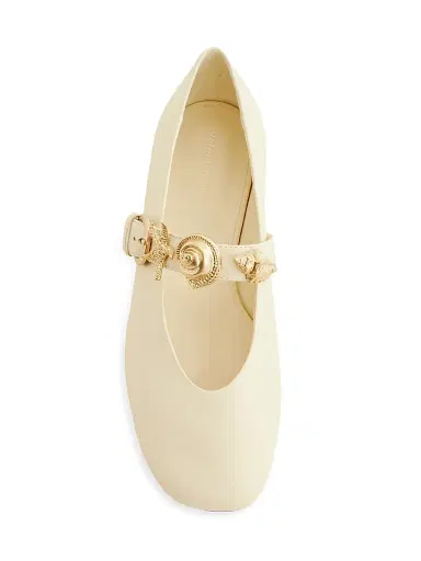 Reformation Women's Bethany Embellished Leather Ballet Flats - Cream Puff Shells | Thumbnail 2 Reformation Women's Bethany Embellished Leather Ballet Flats - Cream Puff Shells | Thumbnail 2