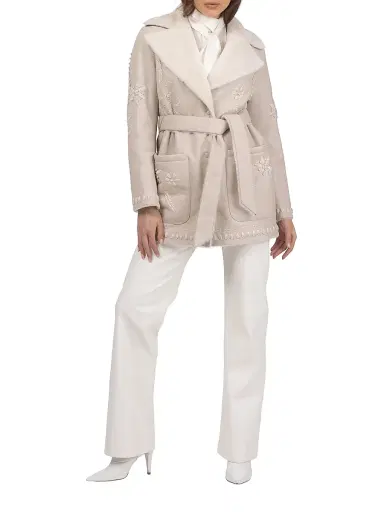Gorski Women's Merino Shearling Lamb Jacket - Cream | Thumbnail 5