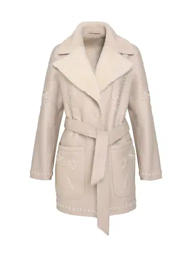 Gorski Women's Merino Shearling Lamb Jacket - Cream | Thumbnail 1