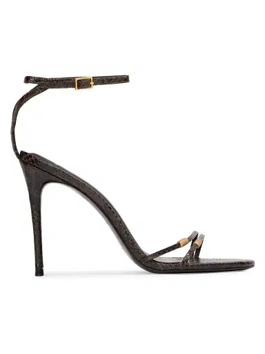 Black Suede Studio Women's Britanny 100MM Strappy Snake Sandals - Brown Snake Leather - Size 11 | Thumbnail 1 Black Suede Studio Women's Britanny 100MM Strappy Snake Sandals - Brown Snake Leather - Size 11 | Thumbnail 1