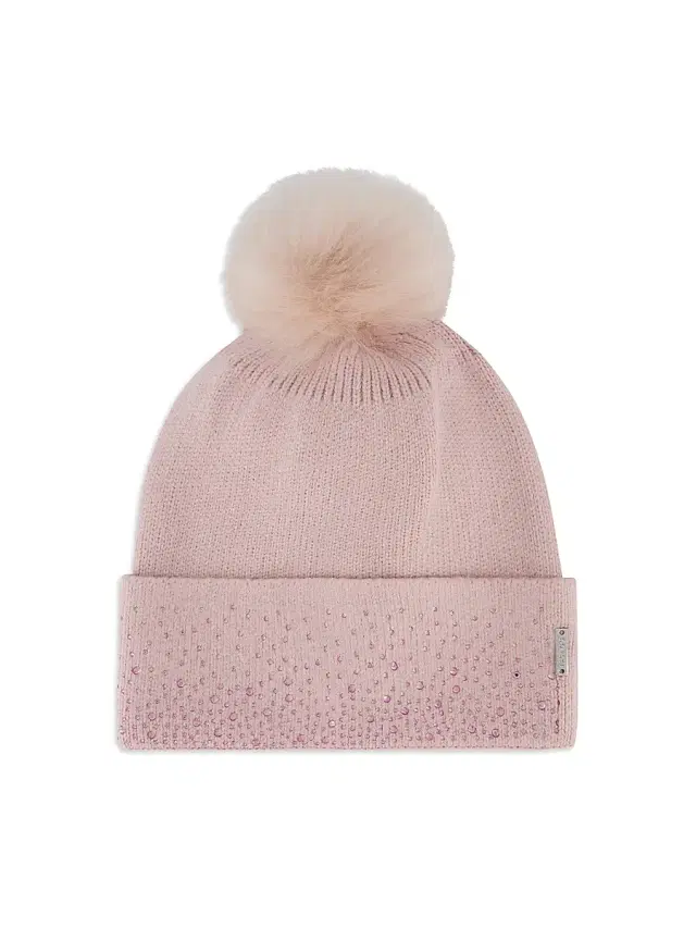 Gorski Women's Embellished Beanie with Toscana Lamb Pompom
