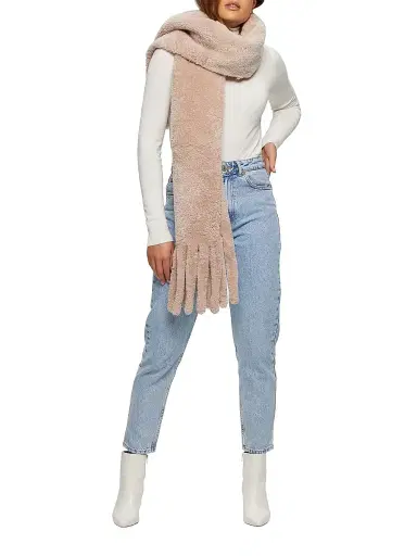 Gorski Women's Silky Shearling Lamb Stole with Fringes | Thumbnail 4 Gorski Women's Silky Shearling Lamb Stole with Fringes | Thumbnail 4