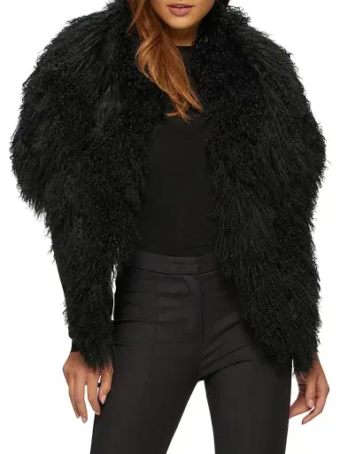 Gorski Women's Lamb Stole with Grosgrain Ribbon | Thumbnail 2