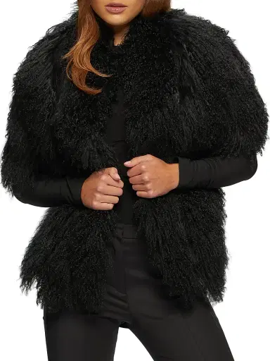 Gorski Women's Lamb Stole with Grosgrain Ribbon | Thumbnail 4