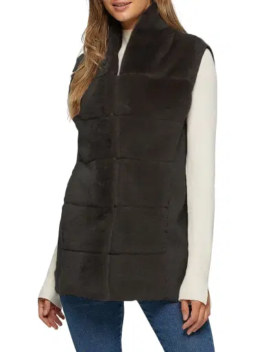 Gorski Women's Shearling Lamb Vest - Black - Size Large | Thumbnail 2 Gorski Women's Shearling Lamb Vest - Black - Size Large | Thumbnail 2
