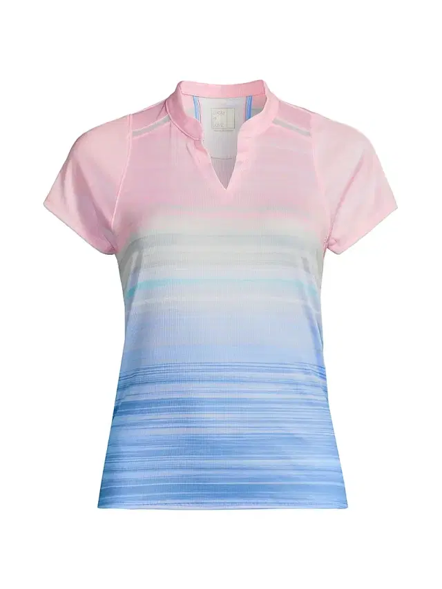 Lucky in Love Women's Linen Vision Ruche Short-Sleeve Top
