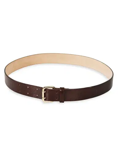 Déhanche Women's Mini Hutch Leather Belt - Marrone Gold | Thumbnail 1