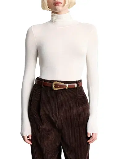 Déhanche Women's Colette Leather Belt - Mahogany Pale Gold | Thumbnail 2