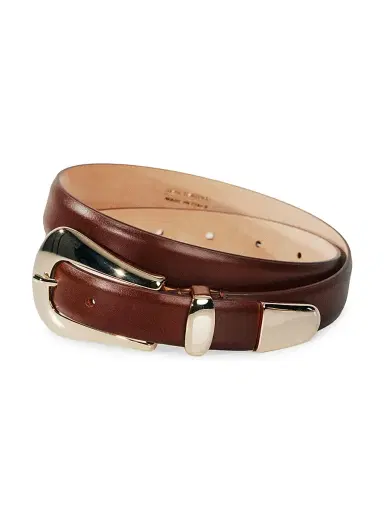 Déhanche Women's Colette Leather Belt - Mahogany Pale Gold | Thumbnail 1