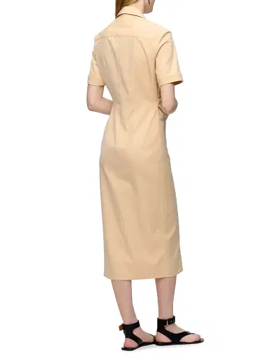 CALLAS MILANO Women's Lou Fitted Shirt Dress - Apricot | Thumbnail 3