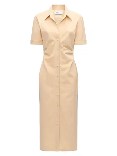 CALLAS MILANO Women's Lou Fitted Shirt Dress - Apricot | Thumbnail 1