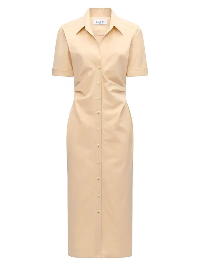 CALLAS MILANO Women's Lou Fitted Shirt Dress - Apricot